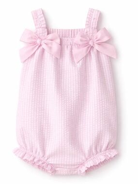 Lillie & Lilah Pink Sleeveless Bubble with “Caroline” Embroidery